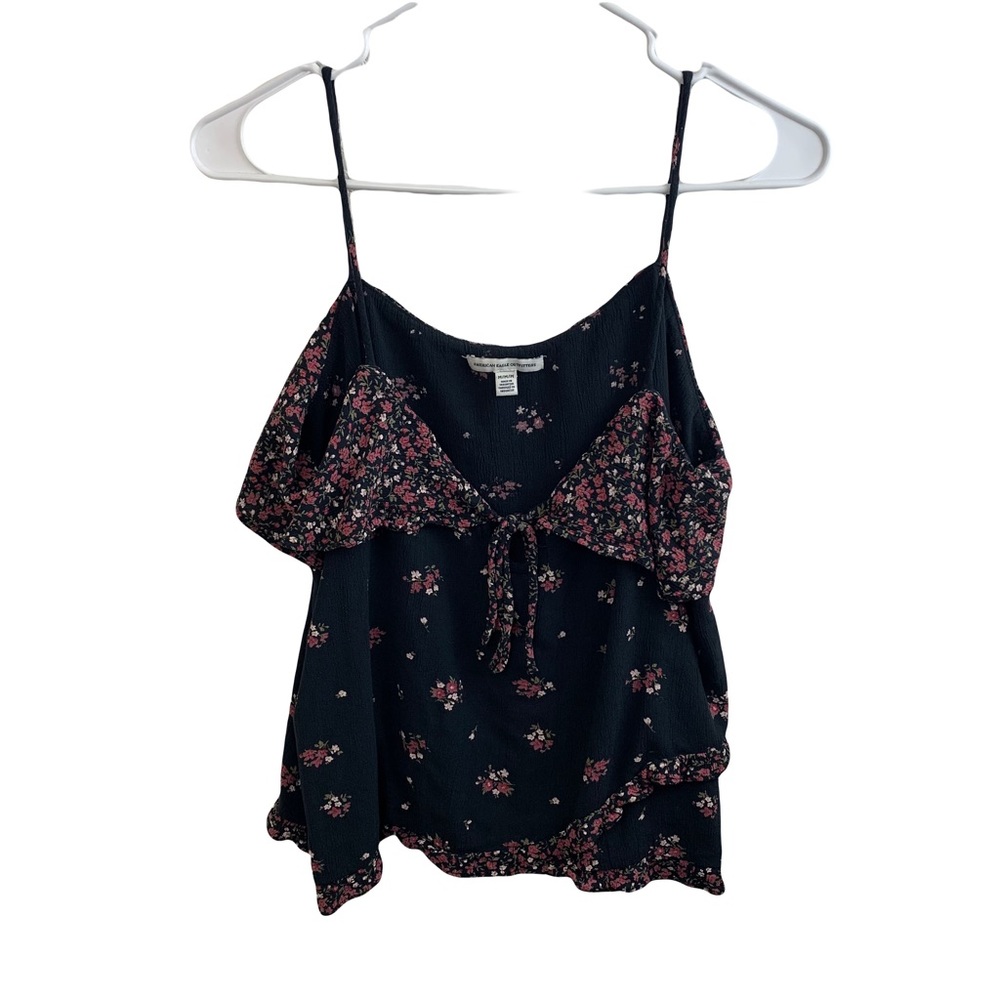 American Eagle Women’s Floral Crop Spaghetti Strap Tank Top Size Medium